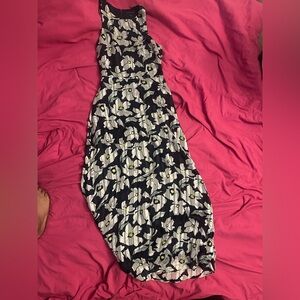 Banana Republic Sleeveless Black and White Floral Dress